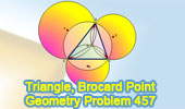 Problem 457: Triangle, First Brocard Point, Congruent angles, Circle, Circumradius.