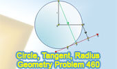 Problem 460: Circle, Tangent, Perpendicular, Radius, Distance, Measurement