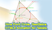 Dynamic Geometry: Nine Point Circle. HTML5 Animation for Tablets (iPad, Nexus..)