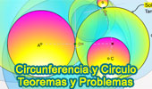 Circunferencia, Circulo, Teoremas y Problemas. 