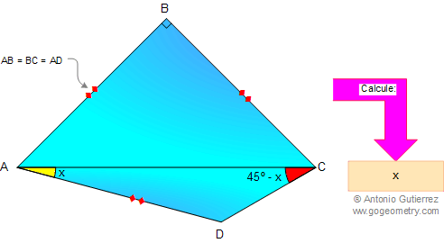 Problema 8: Triangulo, angulos, isosceles