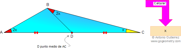 Problema 14: Triangulo, Ángulos, Mediana, Congruencia. 