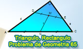 Problema de Geometría 65: Triangulo Rectángulo, Puntos medios de Hipotenusas, Distancia. 