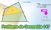 Problema de Geometría 147. Cuadrilátero, Área, Puntos medios de tres lados.