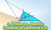 Problema de Geometría 914 (English ESL): Triangulo, Ortocentro, Bisectriz Interior, Exterior, Paralela, Punto Medio