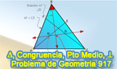 Problema de Geometría 917 (English ESL): Triangulo, Bisectriz Interior, Punto Medio, Congruencia, Perpendicular