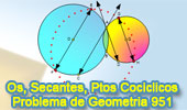 Problema de Geometría (ESL) 951: Circunferencias Secantes, Cuerda, Tangente, Diametro, Paralela, Puntos Cocíclicos