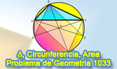 Problema de Geometría 1033 (English ESL): Triangulo, Circunferencia Circunscrita, Diámetro, Área