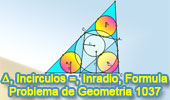 Problema de Geometría 1037 (English ESL): Triangulo, Tres Incírculos Iguales, Rectas Tangentes, Longitud del Inradio