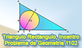
Problema de Geometría 1102 (English ESL): Triangulo Rectángulo, Incentro, Circunferencia Inscrita, Relaciones Métricas.