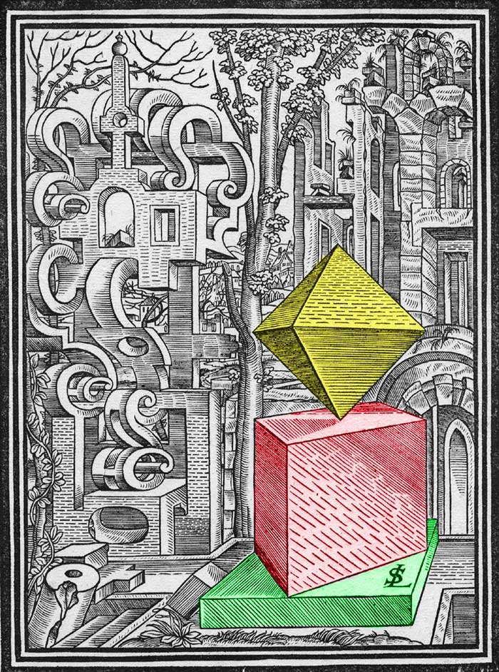 Lorenz Stoer, 'Geometria et perspectiva', 1567, Page 1 Selective Colorization