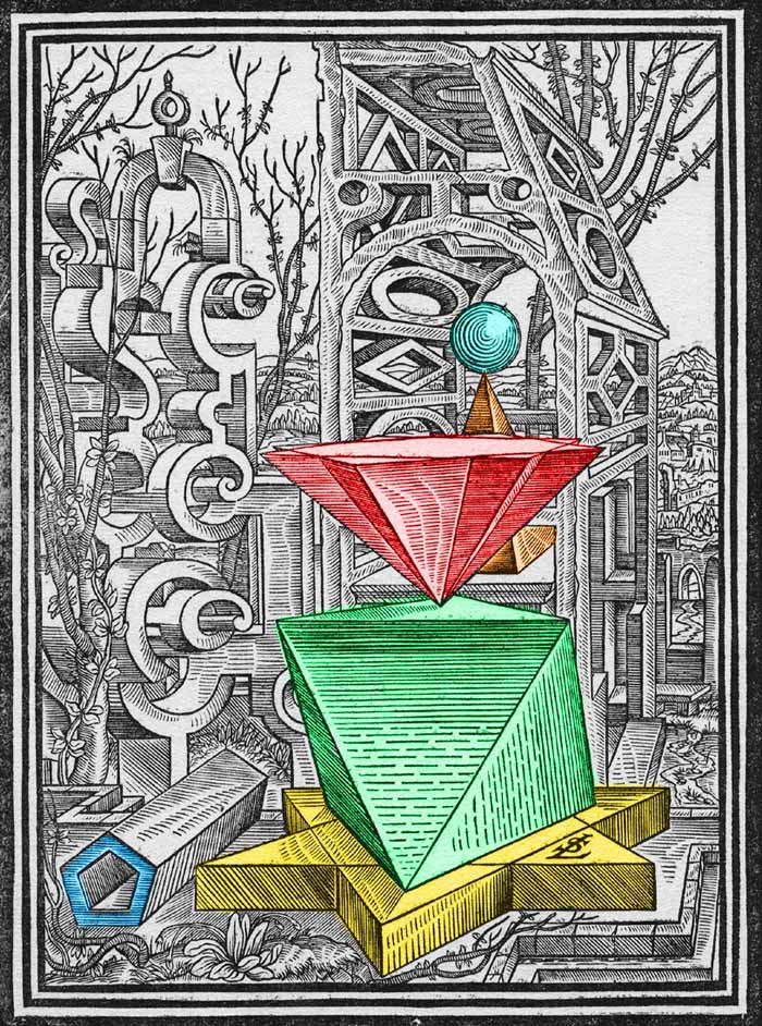 Lorenz Stoer, 'Geometria et perspectiva', 1567, Page 3 Selective Colorization