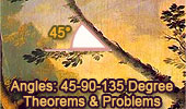  Angles 45, 90, 135 degrees, Theorems and Problems.