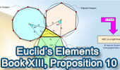 Euclid's Elements Book XIII, Proposition 10, Math Education