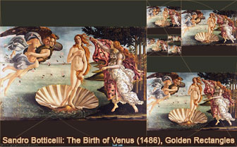 Boticelli: The Birth of Venus (c. 1486) and Golden Rectangles, Droste Effect