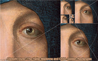 Albrecht Durer: The Haller Madonna, Tile: the Eye. Golden Rectangles
