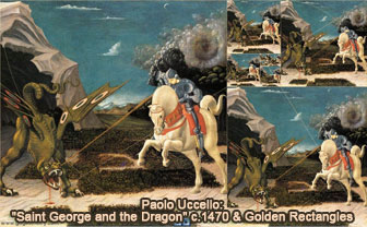 Paolo Uccello: 'Saint George and the Dragon' c.1470, and Golden Rectangles, Droste Effect