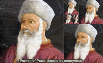 Portrait of Paolo Uccello by anonymous and Golden Rectangles, Droste Effect