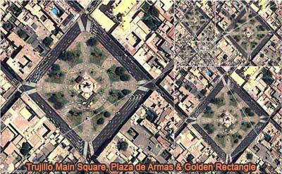 Trujillo Main Square, Plaza de Armas, Peru, Golden Rectangle