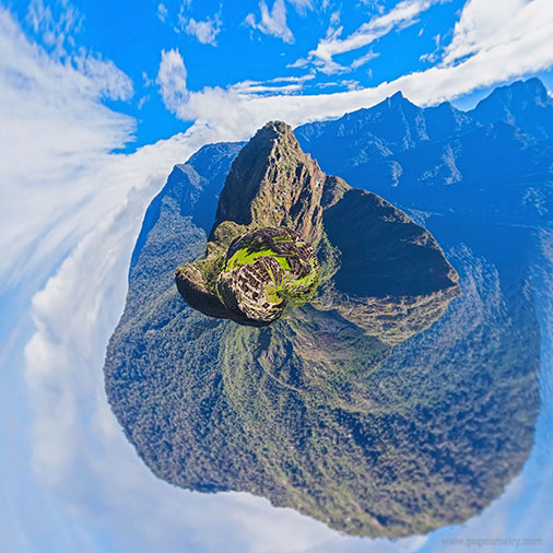 Machu Picchu Art, Stereographic projection, Cuzco
