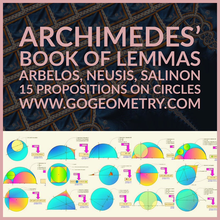 Archimedes' Book of Lemmas: Arbelos, Neusis, Salinon, 15 Propositions, Typography, iPad Apps
