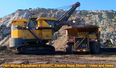 P&H Mining Equipment 4100XPC, Electric Rope Shovel - Video and News.