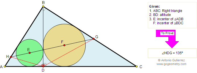 Triangulo Rectngulo, Altura, Incentro, Medida de Angulo