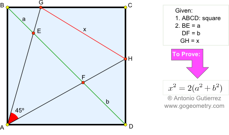 Cuadrado, Diagonal, Relaciones Mtricas, 45 Grados, Teorema de Pitgoras