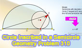  Problem 310: Circle Inscribed in a Semicircle, Angle.