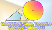  Problem 344. Quadrilateral, Extension of sides, Circle, Tangent, Semiperimeter.