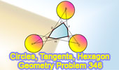  Problem 346. Equal circles, Tangents, Hexagon, Semiperimeter.