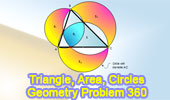  Problem 360. Area of a triangle, Curvilinear triangles, Circles, Diameters.