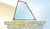  Problem 405. Quadrilateral, 60, 75, and 135 degrees, Midpoint.