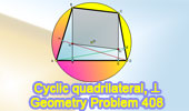 Problem 408: Cyclic quadrilateral, Perpendicular, Parallelogram, Congruence.