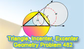Problem 482: Triangle, Circumcircle, Incenter, Excenter, Midpoint, Cyclic Points