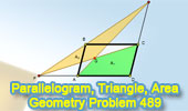 Problem 489. Parallelogram, Triangle, Quadrilateral, Area