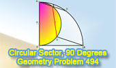 Problem 494. Circular Sector, 90 Degrees, Semicircle, Chord, Parallel.