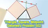 Triangle, Two Squares, Midpoint, Perpendicular, Half the measure