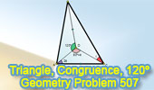 Problem 507. Triangle, Interior Point, 120 Degrees, Congruence, Angle