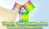 Triangle, Three Squares, Altitude, Area