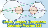 Problem 525: Circles, Diameter, Tangent, Radius, Congruence, Measurement