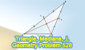  Problem 528: Triangle, Medians, Perpendicular, Measurement.