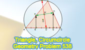 Problem 538: Triangle, Perpendicular Bisector, Circumcircle, Midpoint