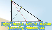 Right Triangle, Altitude, Median, Equal angles, Measure