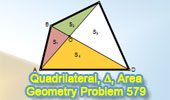  Problem 579: Quadrilateral, Diagonals, Triangles, Areas.