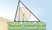  Problem 594: Triangle, Incenter, Incircle, Inradius, Tangency Point, Midpoint, Altitude, Angle, Half the Difference.