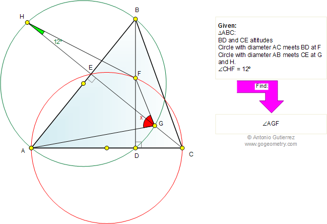 Triangle, Altitudes, Circles, Angle