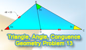 Triangle, cevian, congruence, angle, degrees
