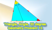 Triangle, cevian, angle, 30 degrees