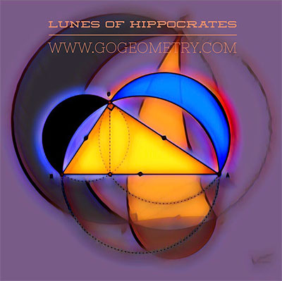
 Arte Geometrico de las Lunulas de Hipocrates usando iPad Pro. iPad Pro Apps.